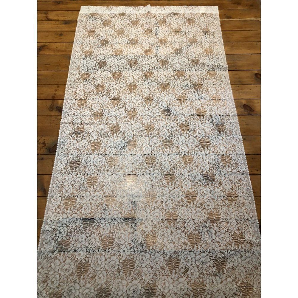 Vintage Window Curtain Panel Lace Floral Country 44”w x 84”l